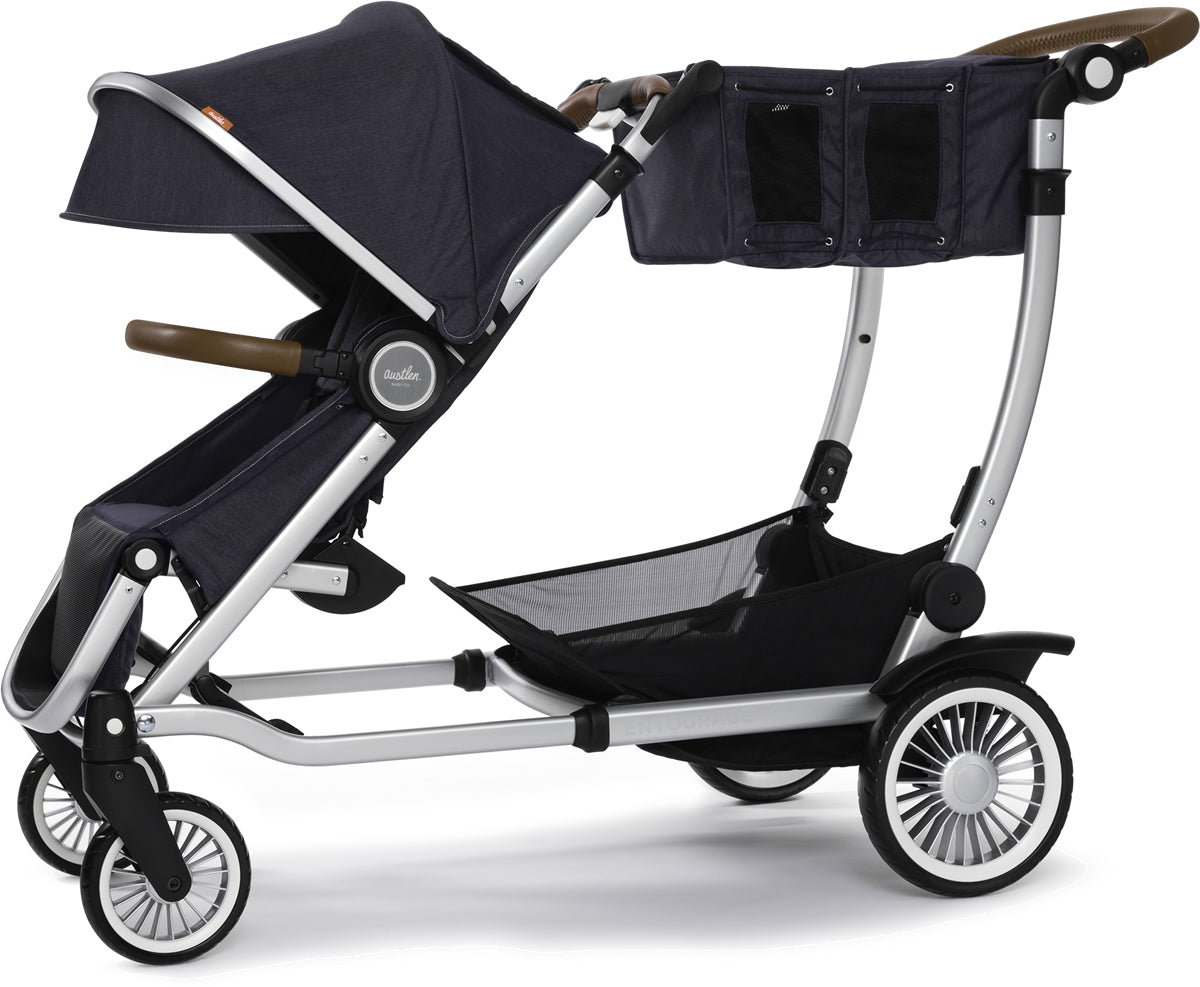 Austlen Entourage Double Stroller - Silver / Navy