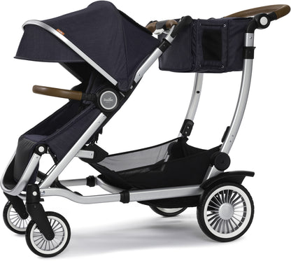 Austlen Entourage Double Stroller - Silver / Navy