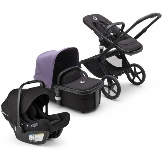 Bugaboo Fox 5 + Turtle Air Shield Travel System Bundle - Black / Midnight Black / Astro Purple / Black