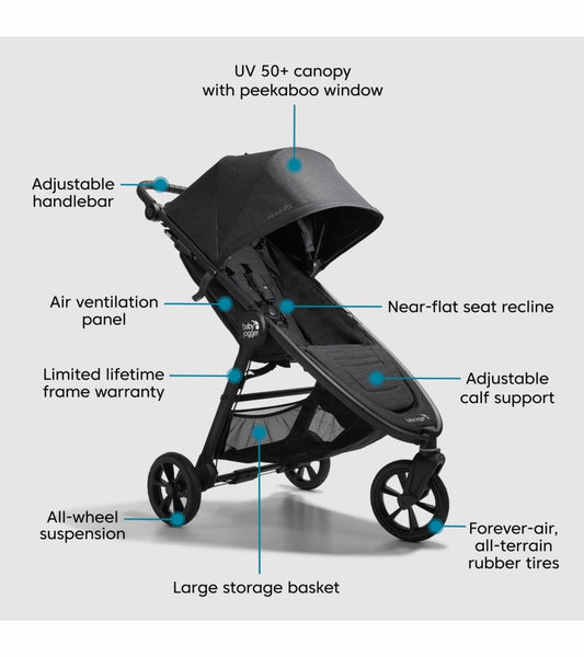 Baby Jogger City Mini GT2 Single Stroller - Opulent Black