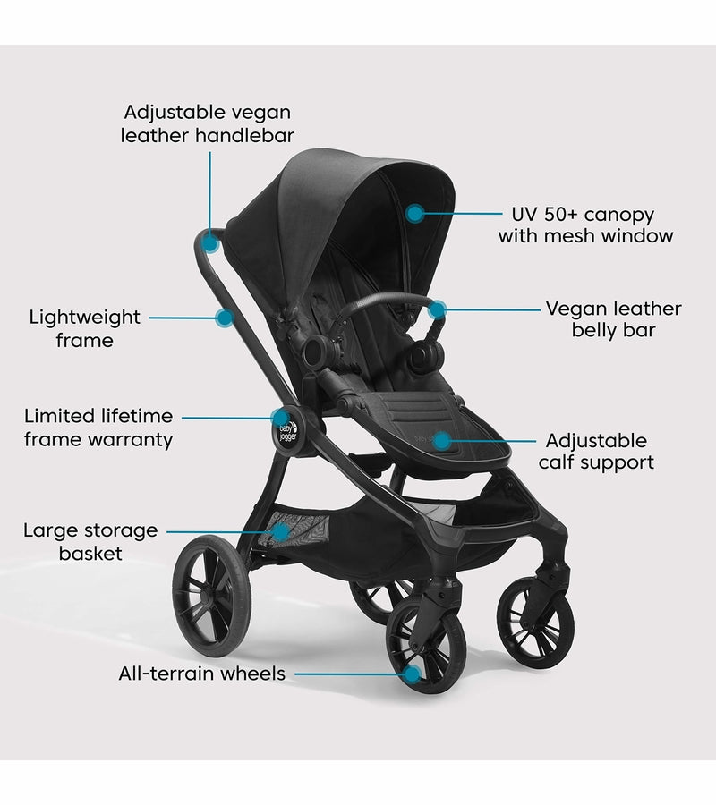 Baby Jogger City Sights + City GO 2 Travel System Bundle - Rich Black / Slate