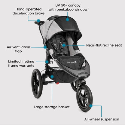 Baby Jogger Summit X3 Single Jogging Stroller - Black / Gray