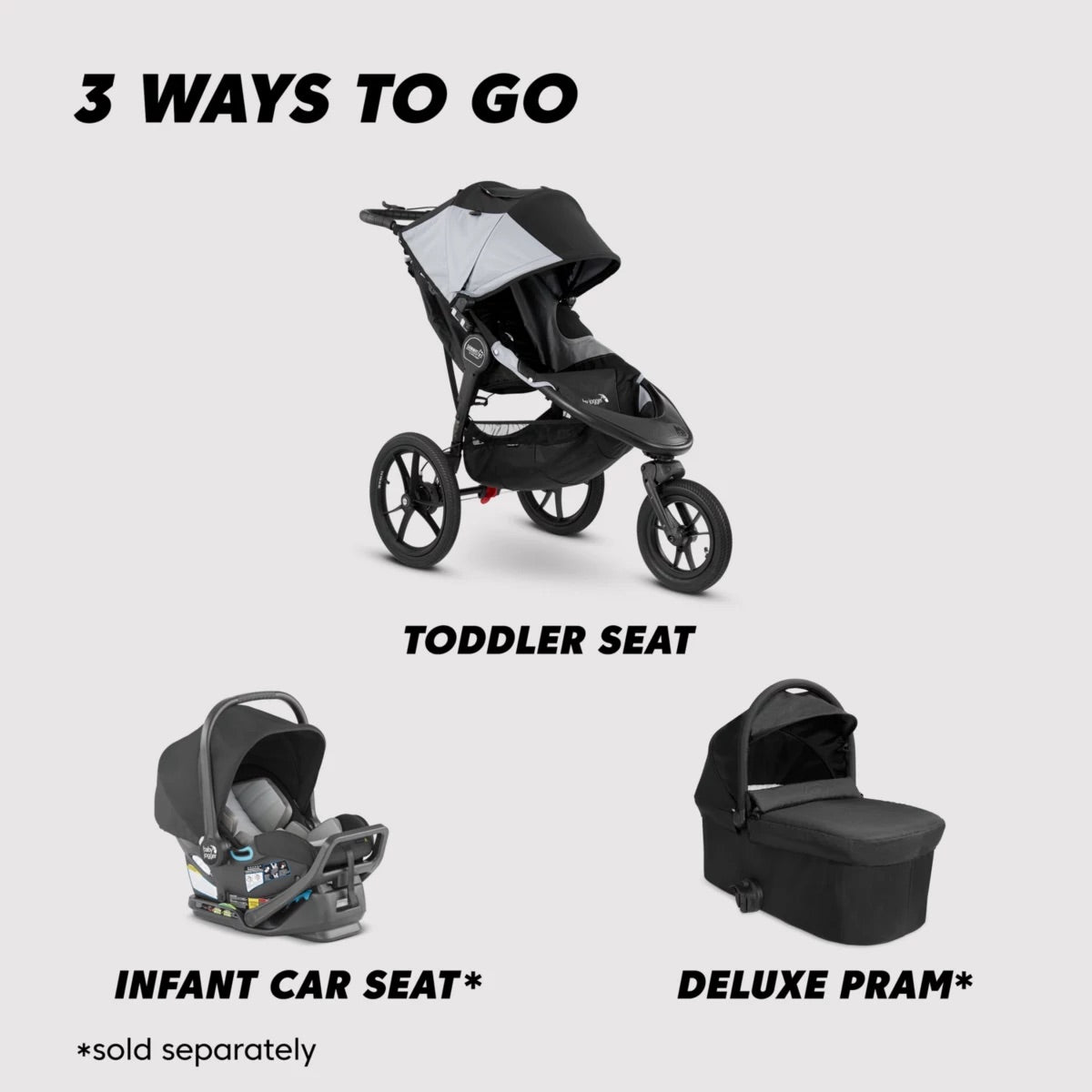 Baby Jogger Summit X3 Single Jogging Stroller - Black / Gray