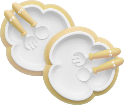 BabyBjorn Baby Plate, Spoon and Fork, 2 sets - Powder Yellow