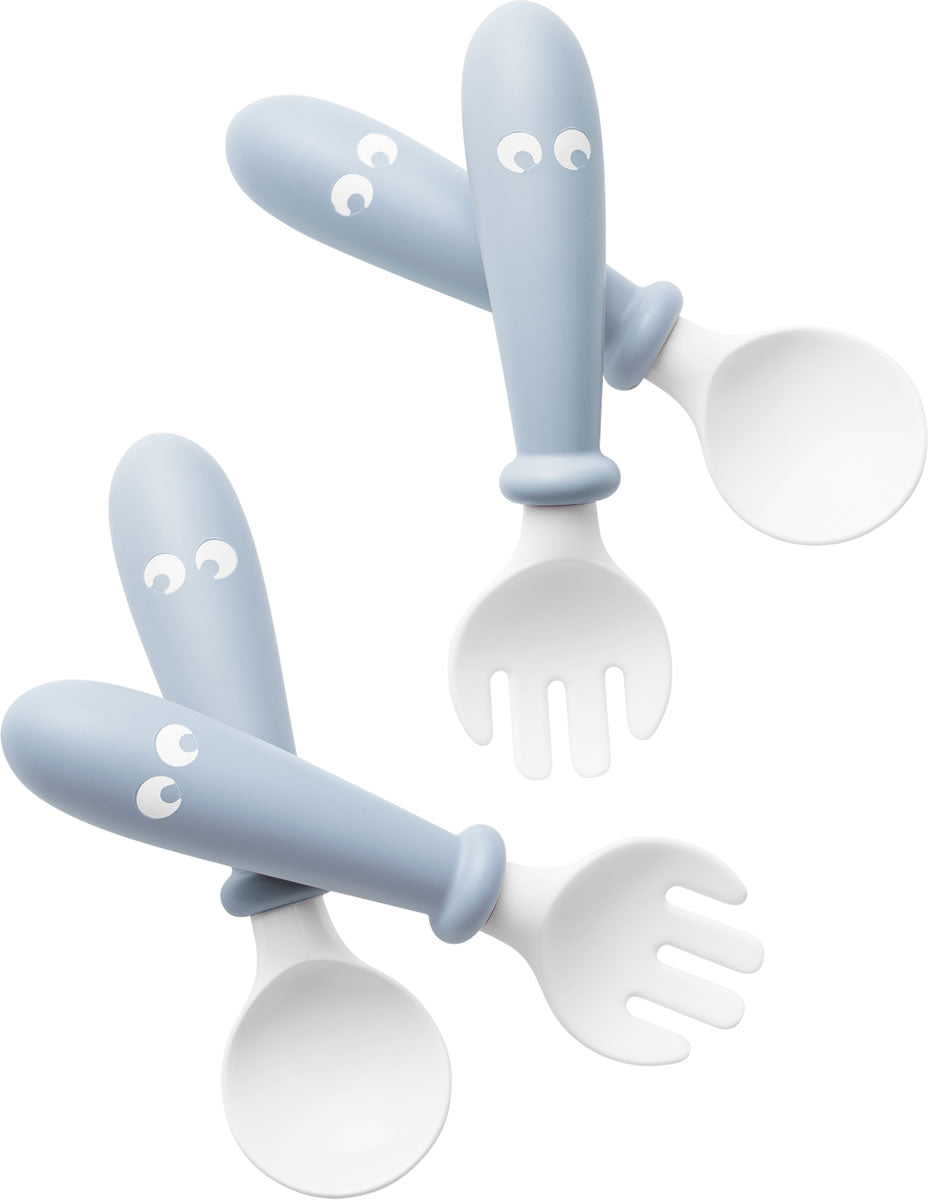 BabyBjorn Baby Spoon and Fork, 4 pcs - Powder Blue