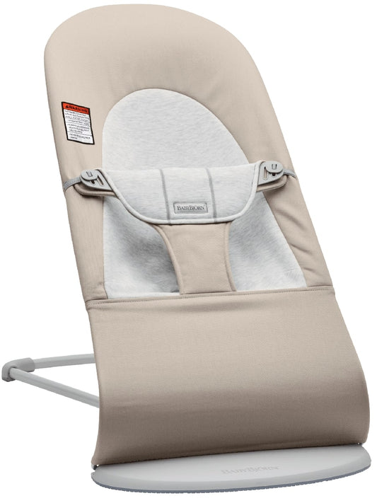 BabyBjörn Bouncer Balance Soft, Light Gray Frame Cotton/Jersey Beige/Grey