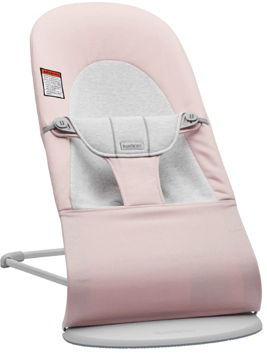 BabyBjörn Bouncer Balance Soft, Light Gray Frame Cotton/Jersey Light Pink/Grey