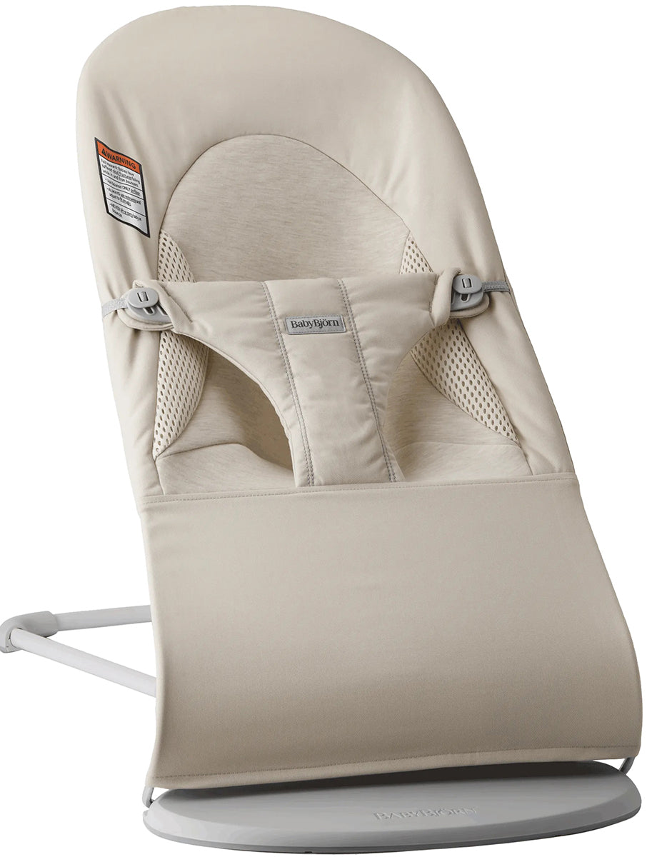 BabyBjorn Bouncer Balance Soft, Light Gray Frame, Tri-Fabric Light Beige