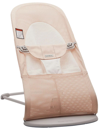 BabyBjörn Bouncer Balance Soft, Light Gray Frame Mesh Pearly Pink/Grey