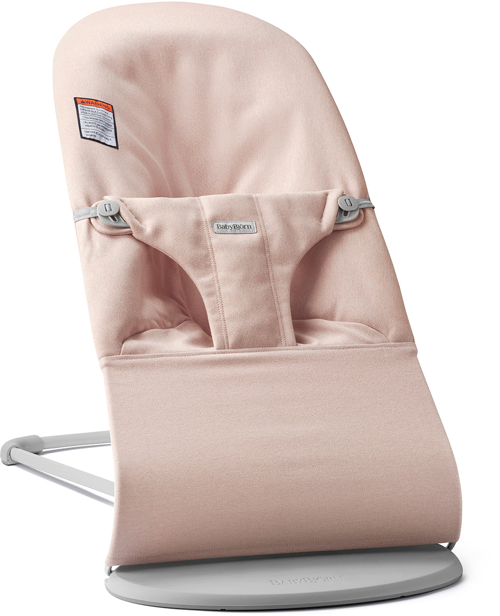 BabyBjorn Bouncer Bliss, Light Gray Frame Woven Melange, Light Pink