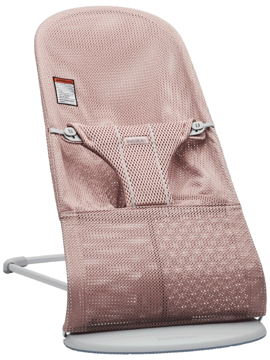 BabyBjörn Bouncer Bliss, Light Gray Frame Mesh Dusty Pink