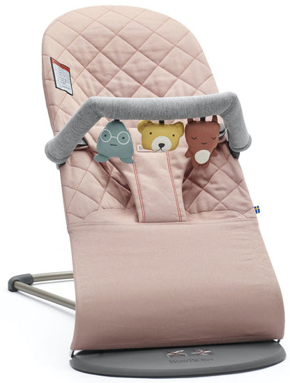 BabyBjorn Bouncer + Toy Bundle - Bliss (Cotton) Dusty Pink