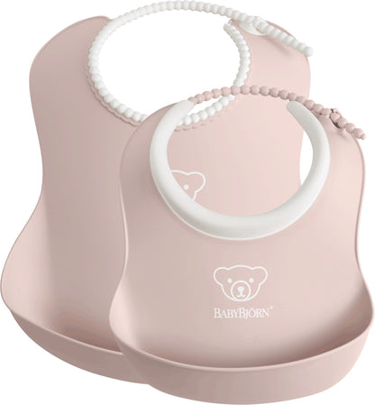 BabyBjorn Feeding Bib Set (Baby Bib + Small Baby Bib) - Powder Pink