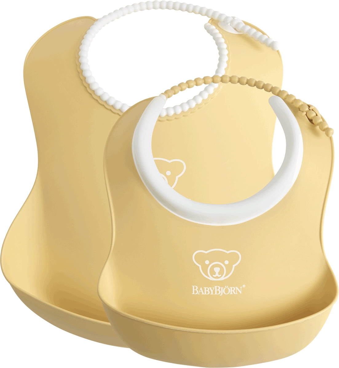 BabyBjorn Feeding Bib Set (Baby Bib + Small Baby Bib) - Powder Yellow