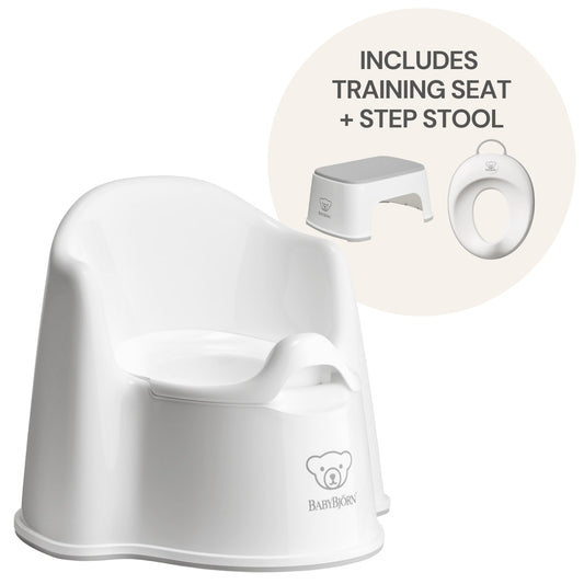 BabyBjorn Potty Training Bundle - White / Grey