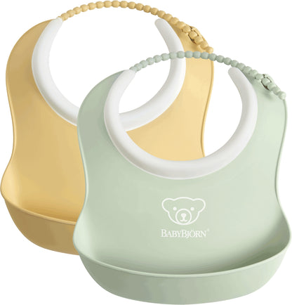 BabyBjorn Small Baby Bib, 2-Pack - Yellow/Green