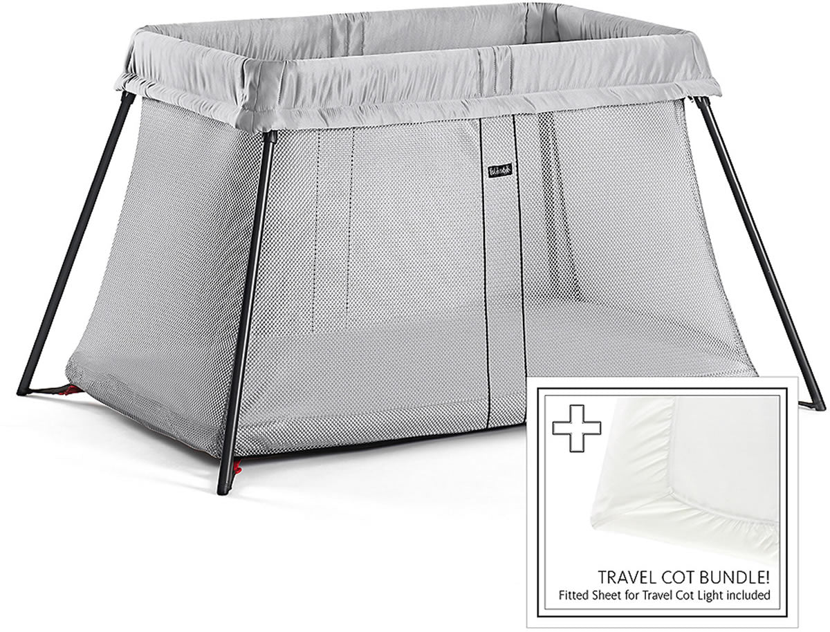 BabyBjorn Travel Crib Light Bundle - Silver