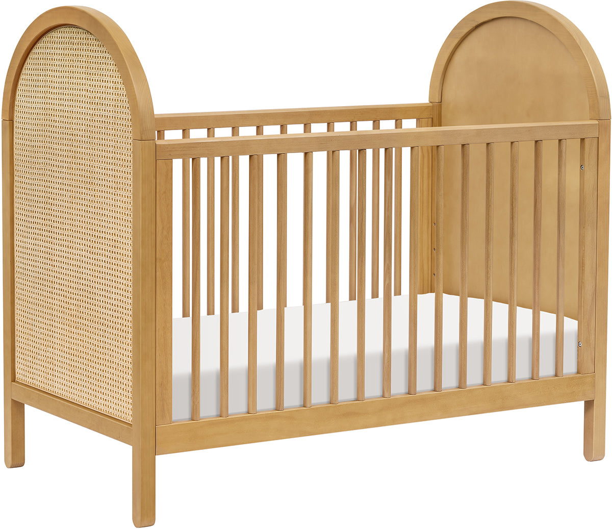 Babyletto Bondi Cane 3-in-1 Convertible Crib w/Toddler Bed Conversion Kit - Honey / Natural Cane