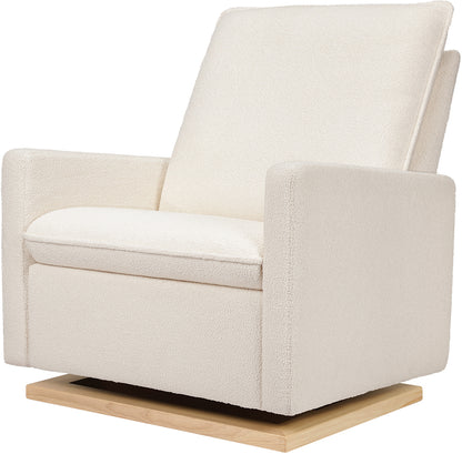 Babyletto Cali Pillowback Chair and a Half Glider - Chantilly Sherpa w/ Light Wood Base