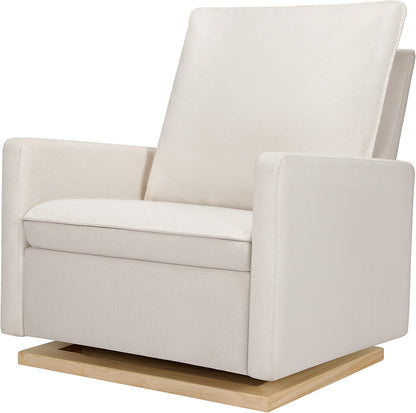 Babyletto Cali Pillowback Chair and a Half Glider - Performance Cream Eco-Weave w/ Light Wood Base