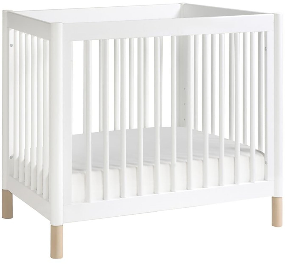 BabyLetto Gelato 2-in-1 Mini Crib - White/Natural