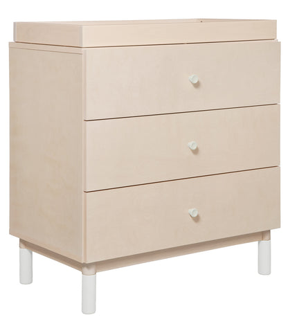 Babyletto Gelato 3-Drawer Changer Dresser, White Color Feet w/Removable Changing Tray In Washed Natural