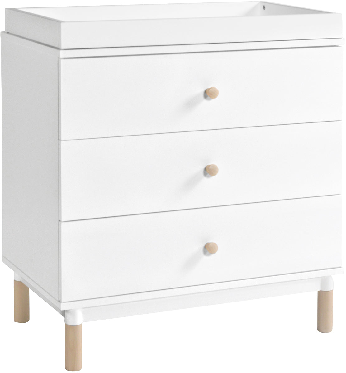 BabyLetto Gelato 3-Drawer Changer Dresser, Washed Natural Kb w/Removable Changing Tray In White