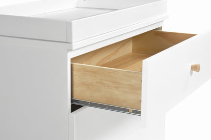 BabyLetto Gelato 3-Drawer Changer Dresser, Washed Natural Kb w/Removable Changing Tray In White