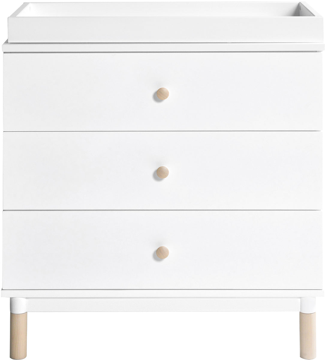 BabyLetto Gelato 3-Drawer Changer Dresser, Washed Natural Kb w/Removable Changing Tray In White