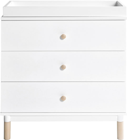 BabyLetto Gelato 3-Drawer Changer Dresser, Washed Natural Kb w/Removable Changing Tray In White