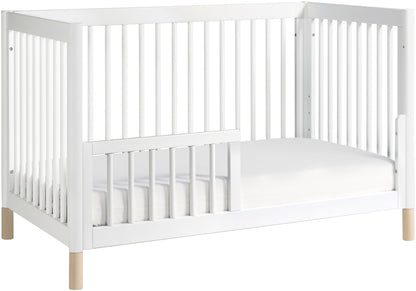 Babyletto Gelato 4-in-1 Convertible Crib w/Toddler Bed Conversion Kit - White w/ Washed Natural Feet