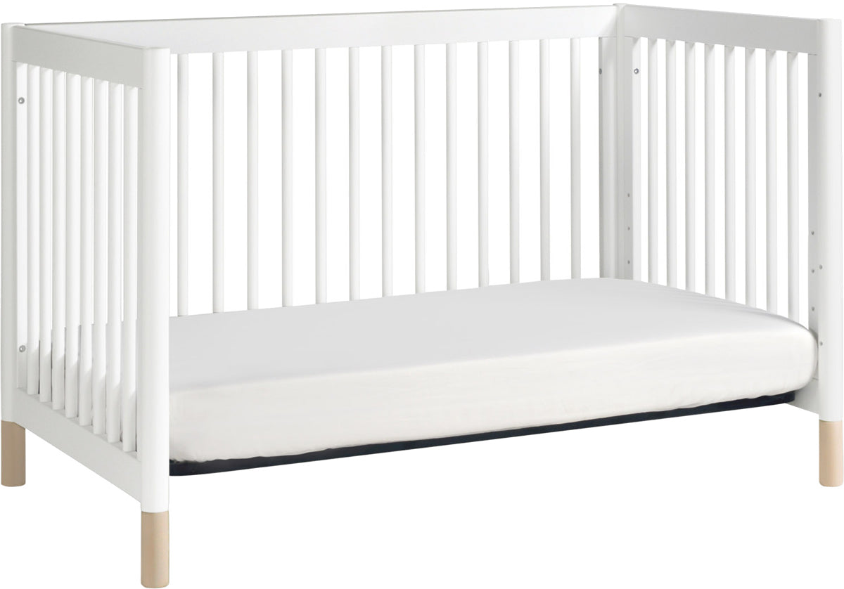 Babyletto Gelato 4-in-1 Convertible Crib w/Toddler Bed Conversion Kit - White w/ Washed Natural Feet