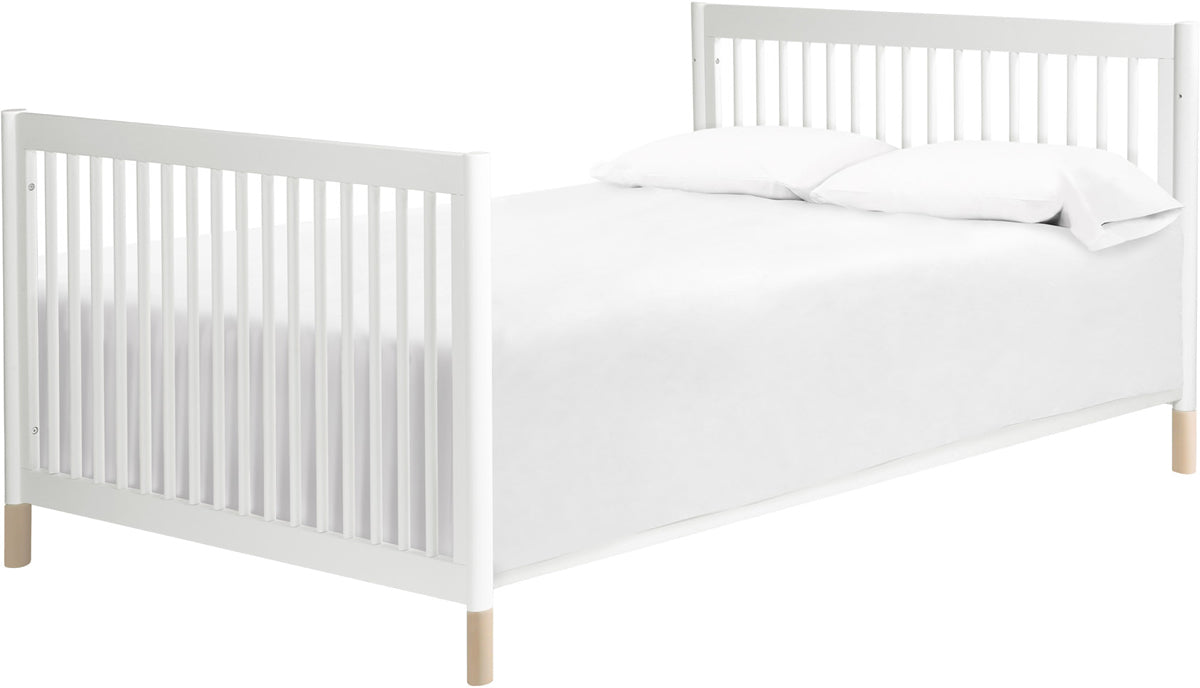 Babyletto Gelato 4-in-1 Convertible Crib w/Toddler Bed Conversion Kit - White w/ Washed Natural Feet