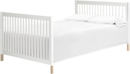 Babyletto Gelato 4-in-1 Convertible Crib w/Toddler Bed Conversion Kit - White w/ Washed Natural Feet