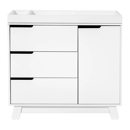 Babyletto Hudson 3-Drawer Changer Dresser, KD w/Removable Changing Tray In White