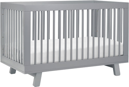 Babyletto Hudson 3-in-1 Convertible Crib with Toddler Bed Conversion Kit - Grey Finish