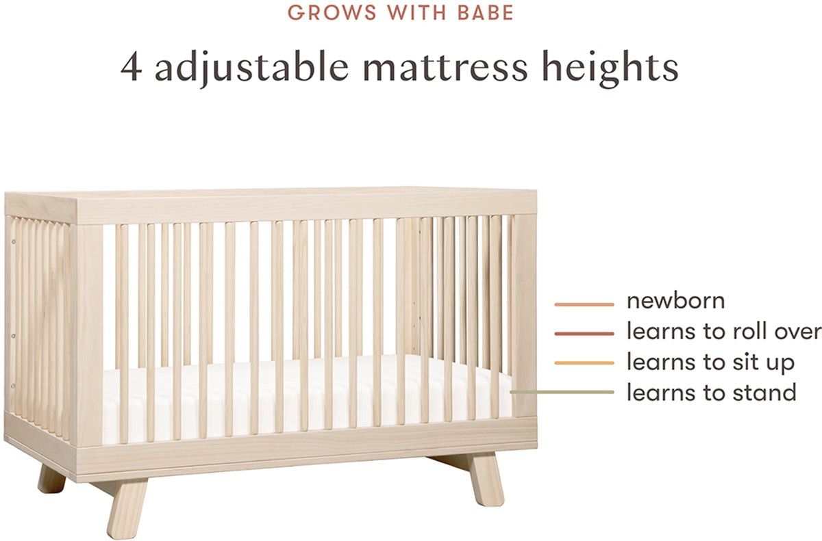 Babyletto Hudson 3-in-1 Convertible Crib with Toddler Bed Conversion Kit - Washed Natural