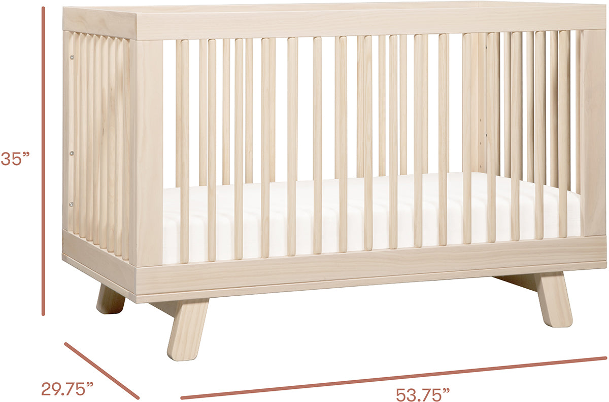 Babyletto Hudson 3-in-1 Convertible Crib with Toddler Bed Conversion Kit - Washed Natural