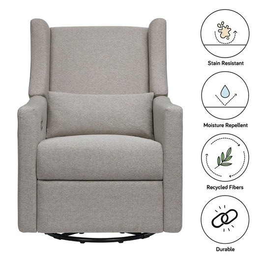 Babyletto Kiwi Electronic Glider Recliner w/ USB - Performance Grey Eco-Weave