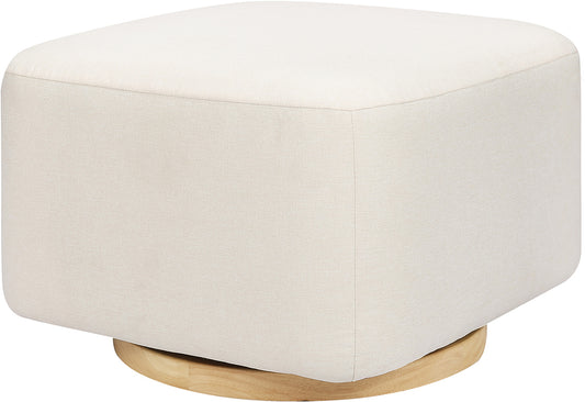 Babyletto Kiwi Gliding Ottoman - Performance Cream Eco-Weave w/ Light Wood Base