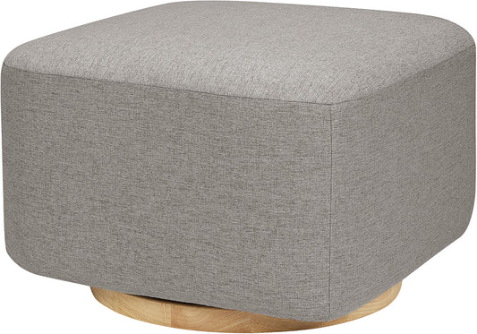 Babyletto Kiwi Gliding Ottoman - Performance Grey Eco-Weave w/ Light Wood Base