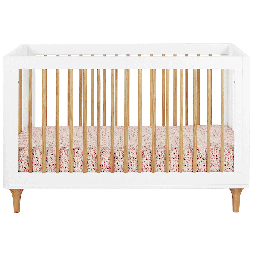 Babyletto Lolly 3-In-1 Convertible Crib with Toddler Bed Conversion Kit - White/Natural