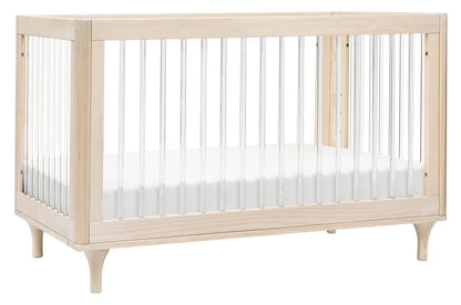 Babyletto Lolly 3-In-1 Convertible Crib with Toddler Bed Conversion Kit - Washed Natural / Acrylic