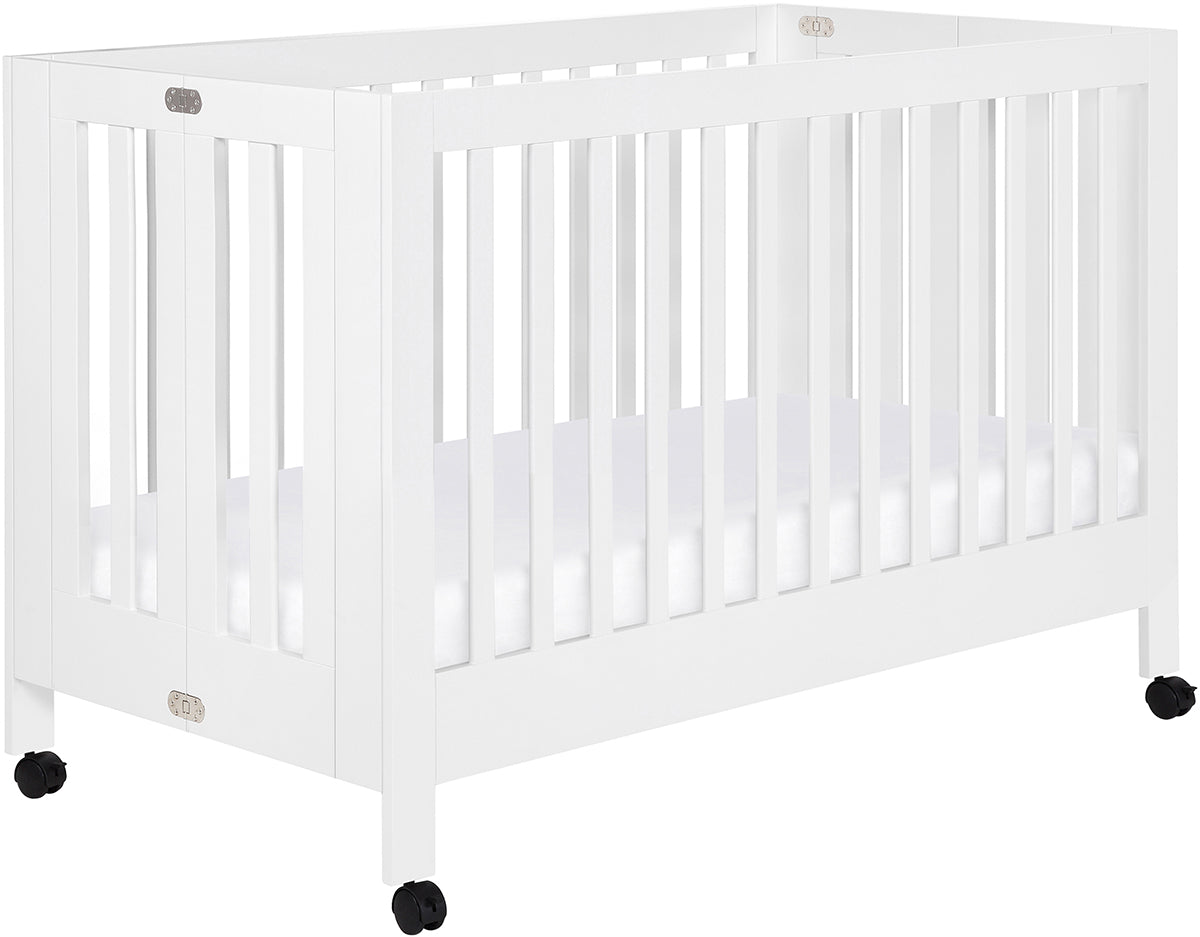 Babyletto Maki Full-Size Portable Folding Crib w/Toddler Bed Conversion Kit - White