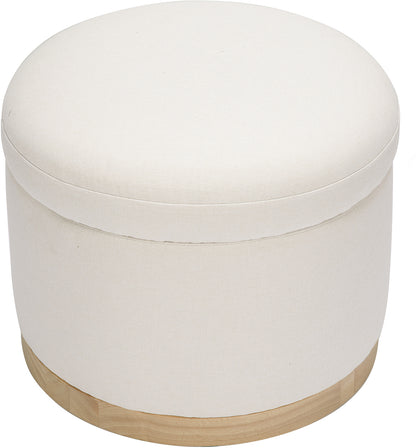 Babyletto Naka Storage Ottoman - Performance Cream Eco-Weave w/ Light Wood Base