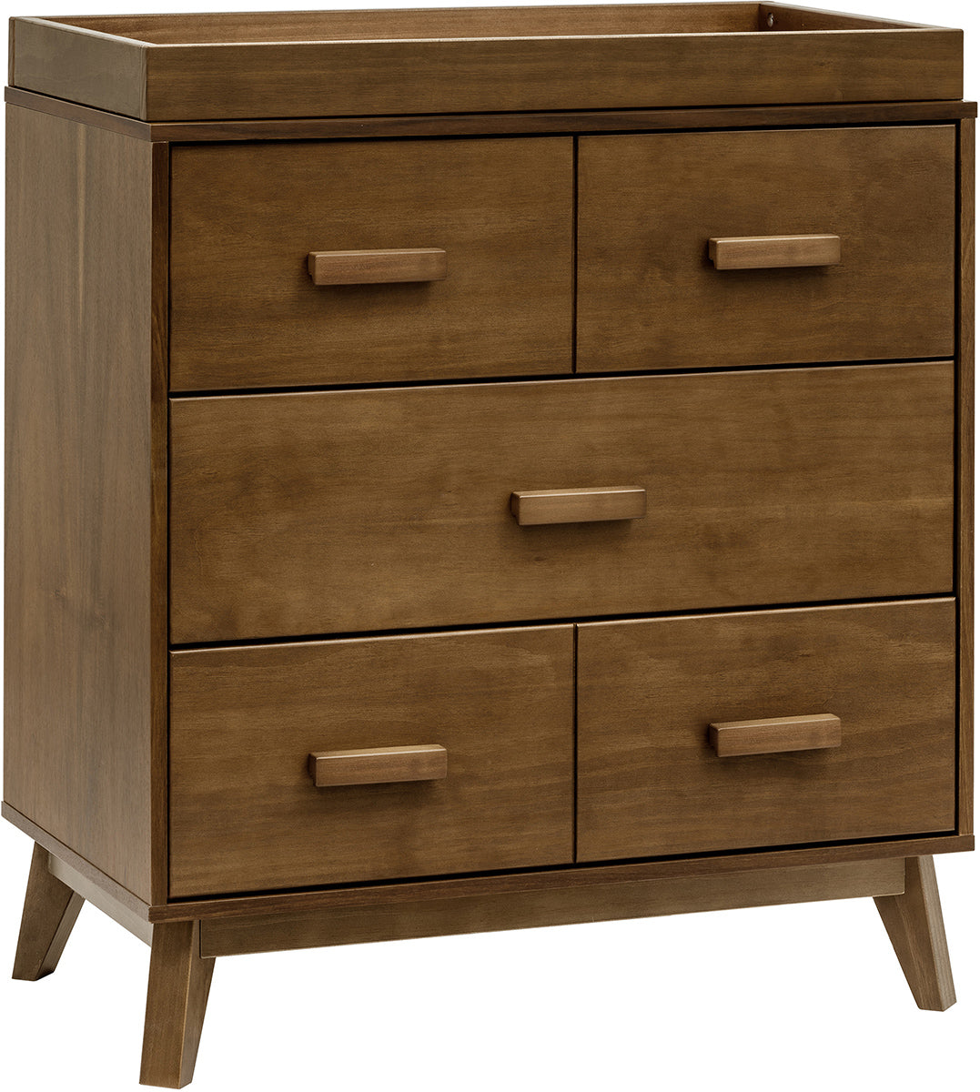 Babyletto Scoot 3-Drawer Changer Dresser w/Removable Changing Tray - Natural Walnut