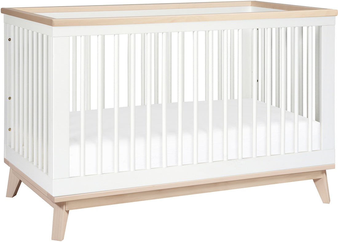 Babyletto Scoot 3-in-1 Convertible Crib w/Toddler Bed Conversion Kit - White / Washed Natural