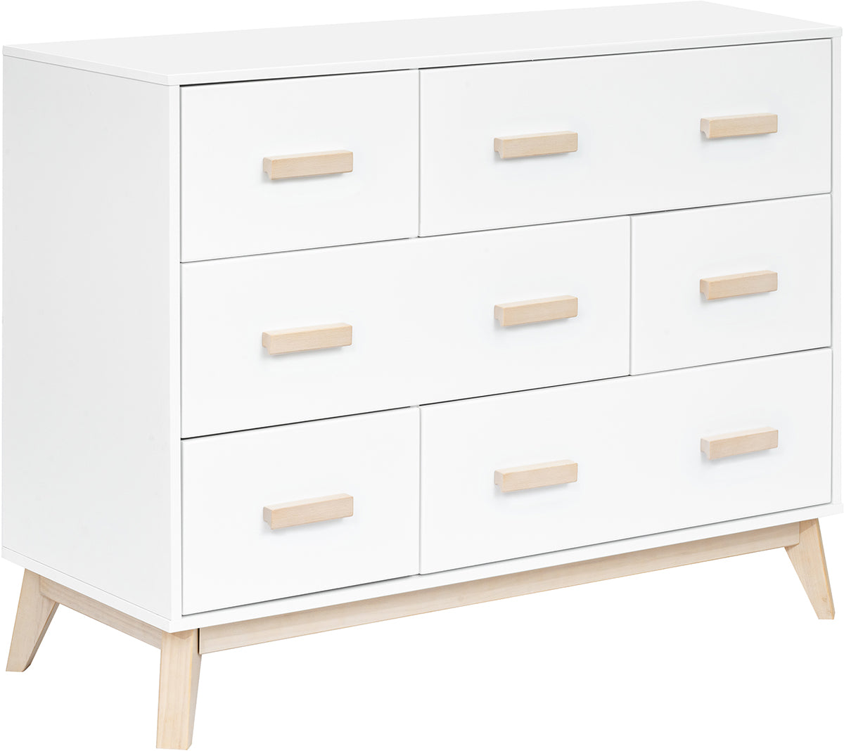 Babyletto Scoot 6-Drawer Dresser - White / Washed Natural