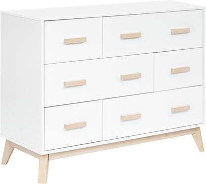 Babyletto Scoot 6-Drawer Dresser - White / Washed Natural