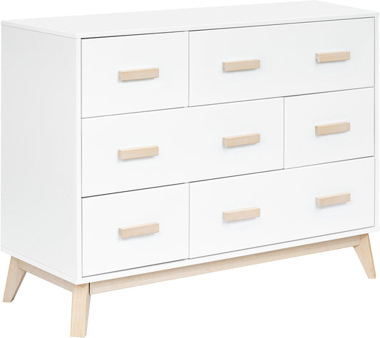 Babyletto Scoot 6-Drawer Dresser - White / Washed Natural